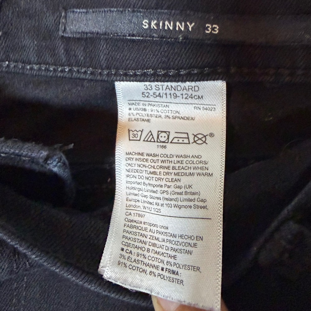 Banana Republic Premium Denim Skinny Jeans Black‎ 33 Standard Mens 33x27 - Picture 6 of 10
